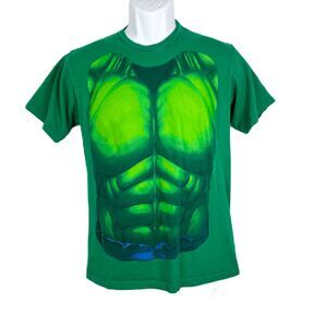 The Hulk Shirt Men Medium Green Short Sleeve Marvel Mad Engine Superhero Body Ab